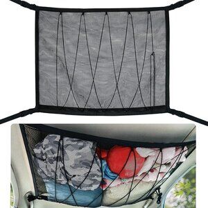 Car Mesh Net Ceiling Interior Roof Storage Adjustable Organizer Bag US 35"x26"